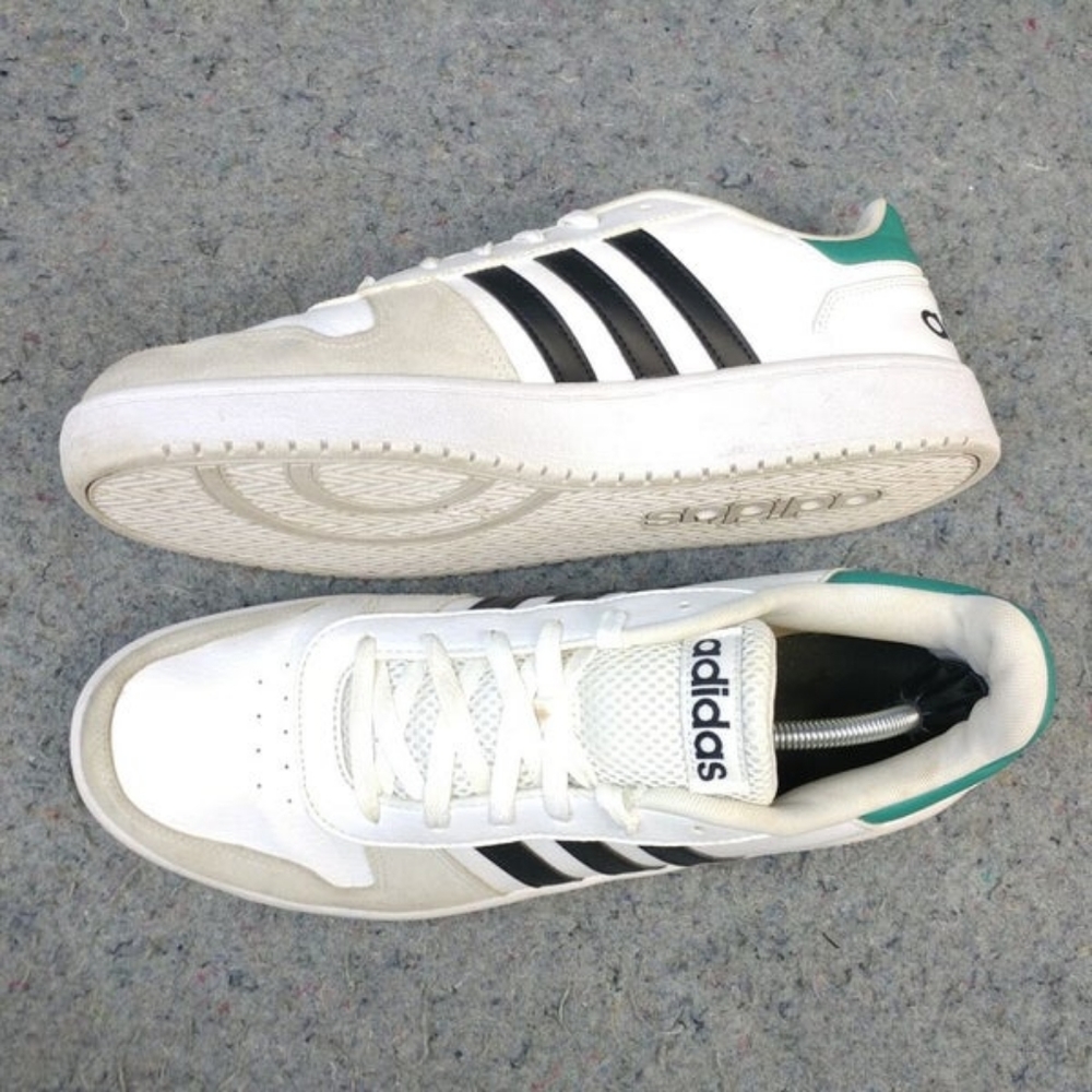 Adidas Hoops 2.0 Mens Shoes Size 11 Sneakers Low Top White Suede EE7799